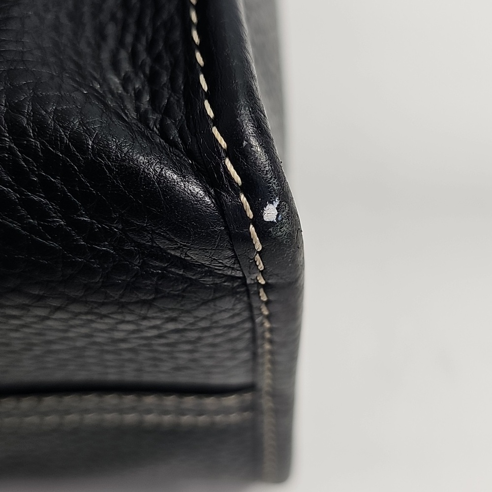 DOONEY & BOURKE Black Leather Double Pocket Tote Satchel Shoulder & Coin‎ Bag - Picture 14 of 16